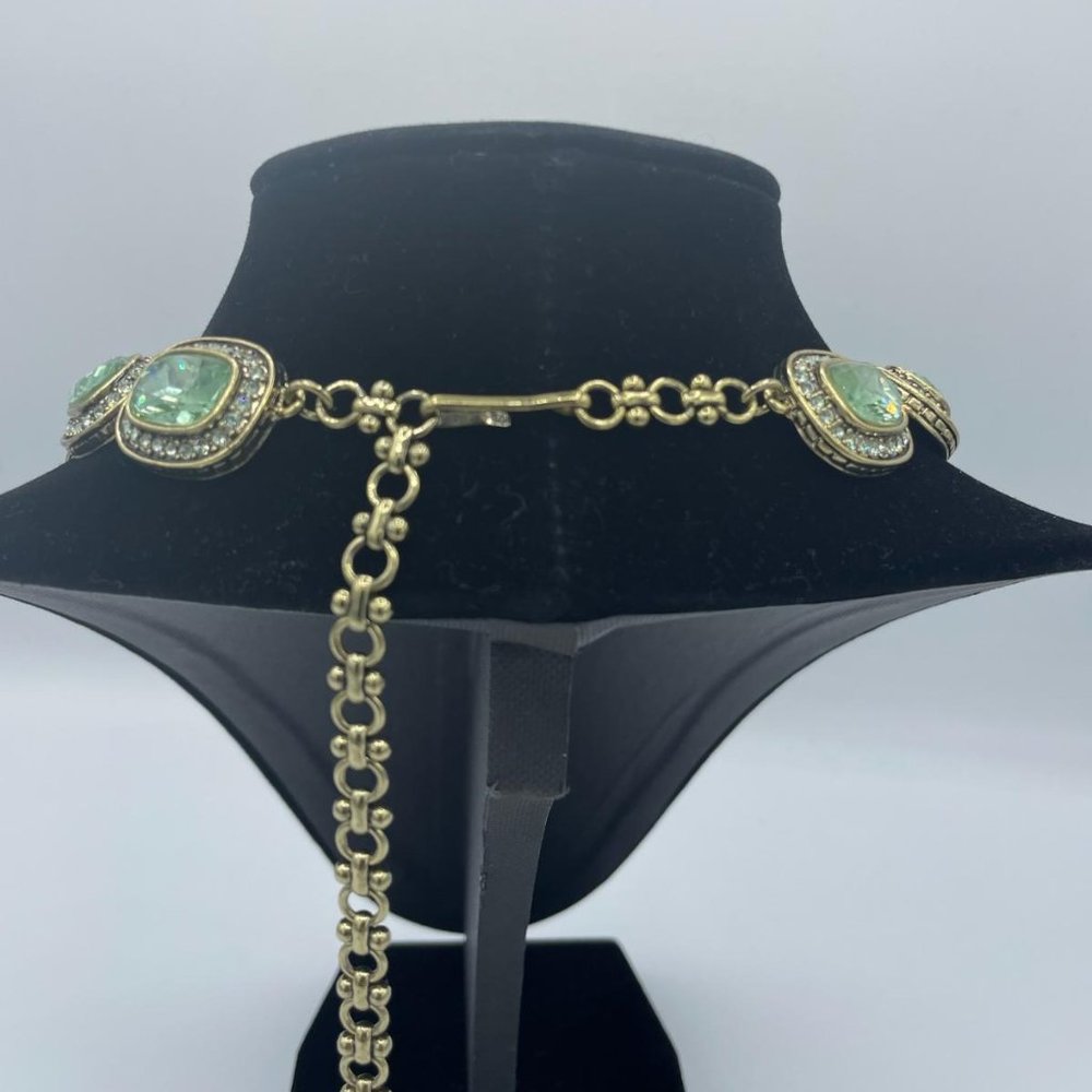 Heidi Daus Green Stone Necklace, Earring and Bracelet Matching Set - Picture 4 of 10